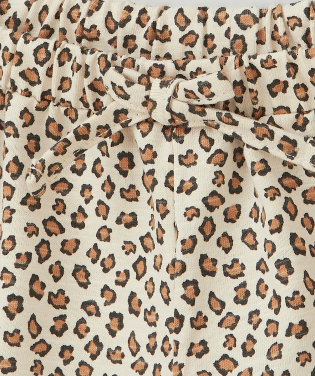SHORT FILLE EN COTON BIO IMPRIMÉ LÉOPARD