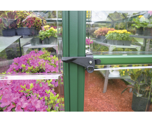 Harmony kas 6x14 polycarbonaat panelen 0,7 mm incl. funderingsframe 426 x 185 cm groen