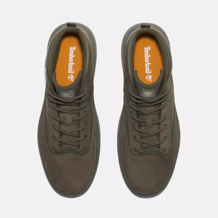 Chukka masculina L Street em tecido e couro na cor verde escuro.