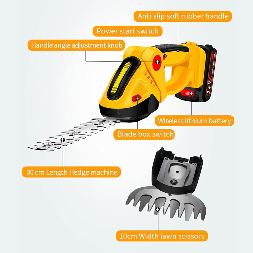 Taille-haie Sans Fil Cisaille À Gazon Électrique Portative Taille-haie Pour Jardin Pelouse : Jardin