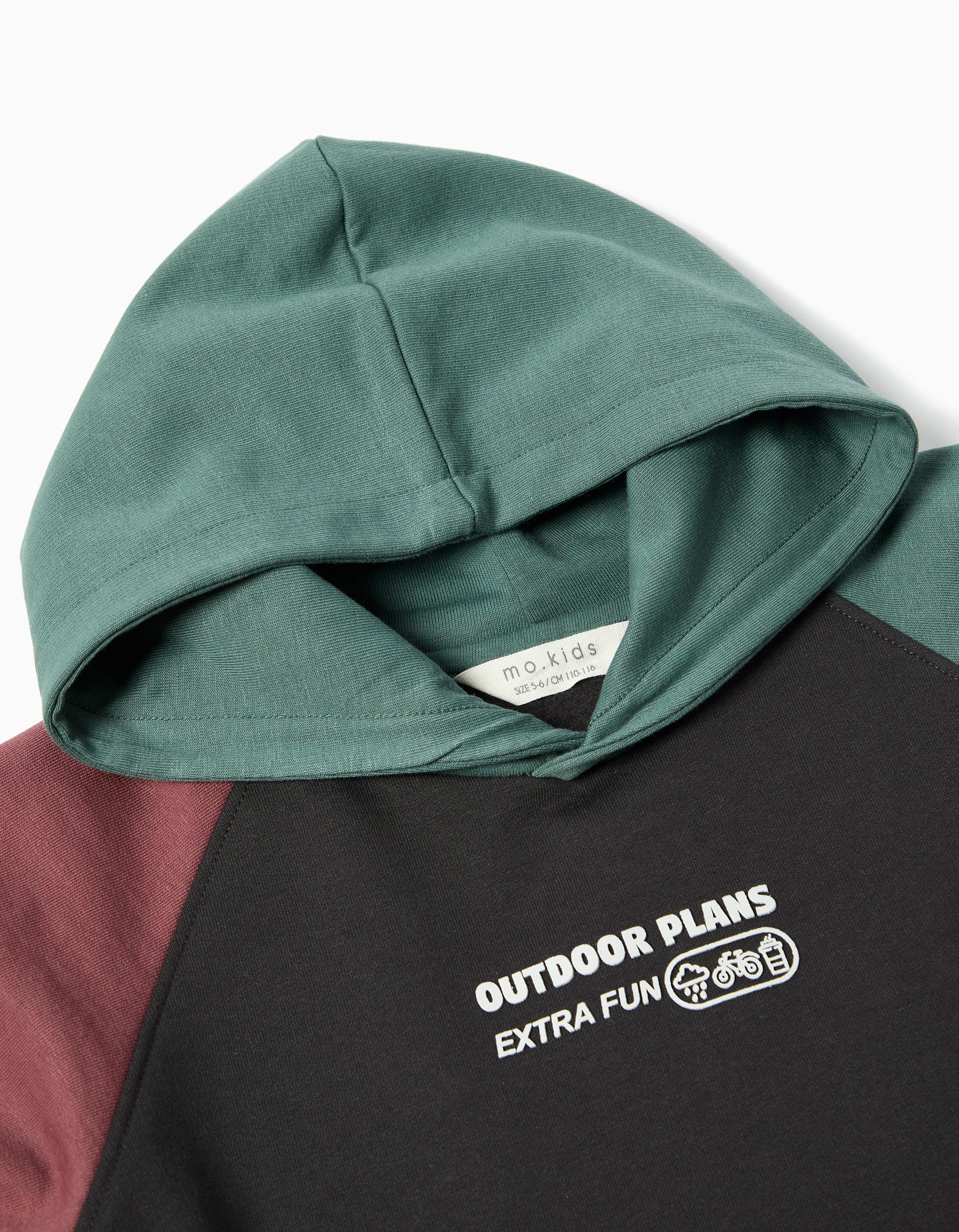 Sweatshirt de Felpa Capuz, Menino, Cinzento Escuro
