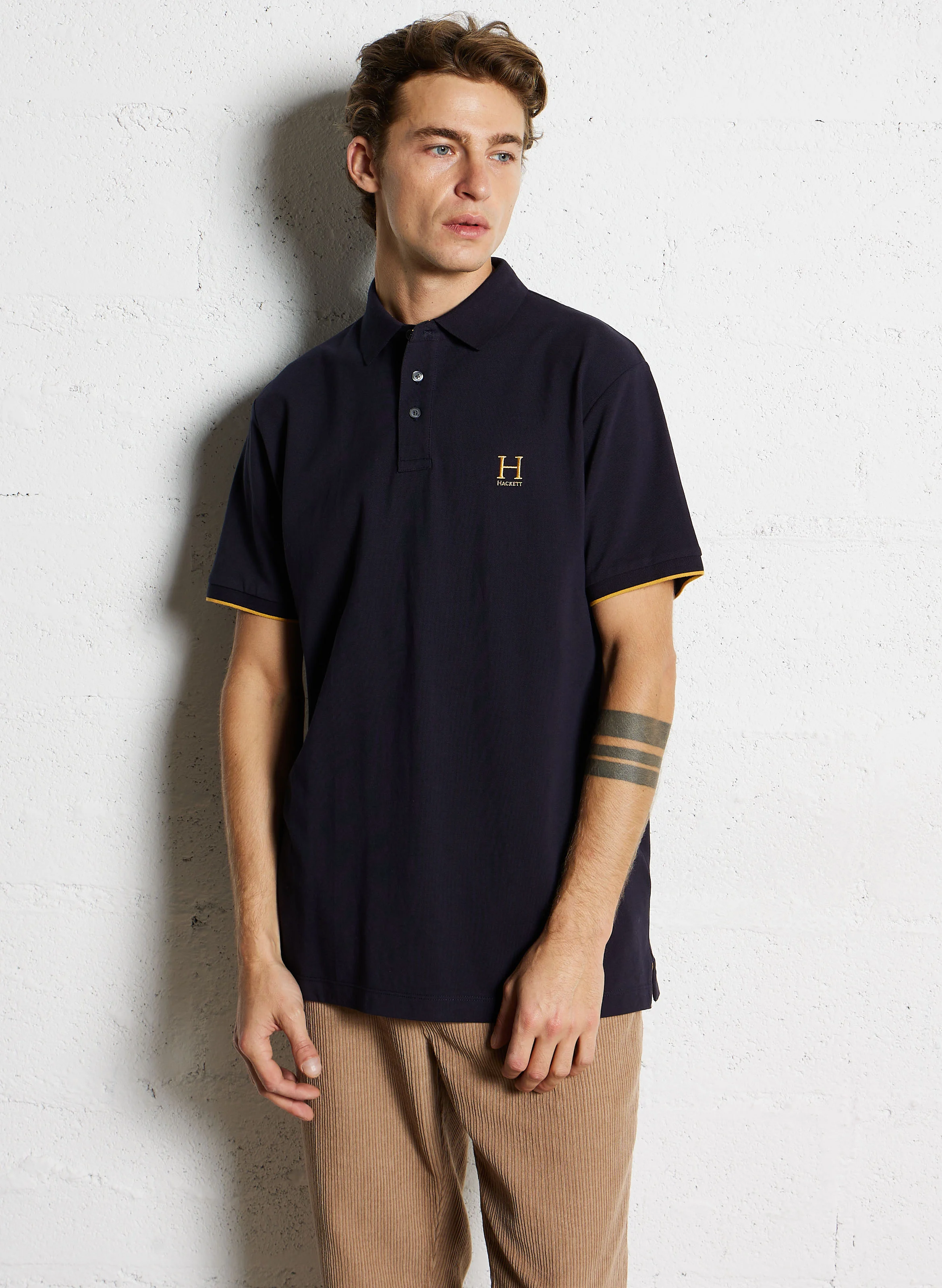 Polo droit en coton | Bleu