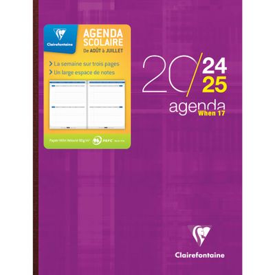 Agenda When - 2 jours par page - 16 x 22 cm - disponible dans différentes couleurs - Exacompta