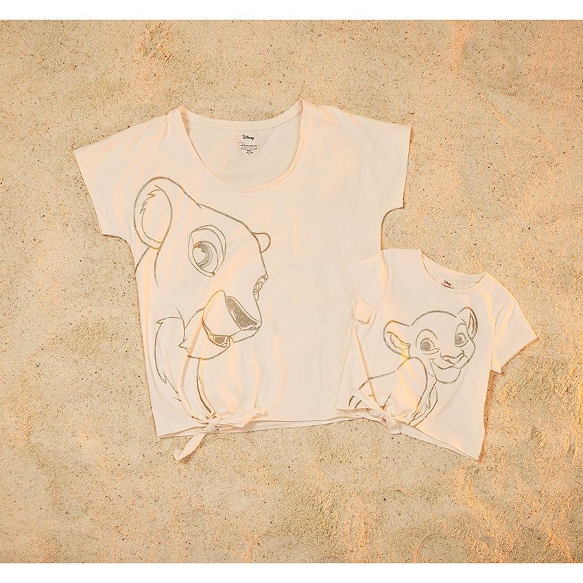 T-shirt manches courtes à nouer print glitter Nala Disney pour fille - Lilas