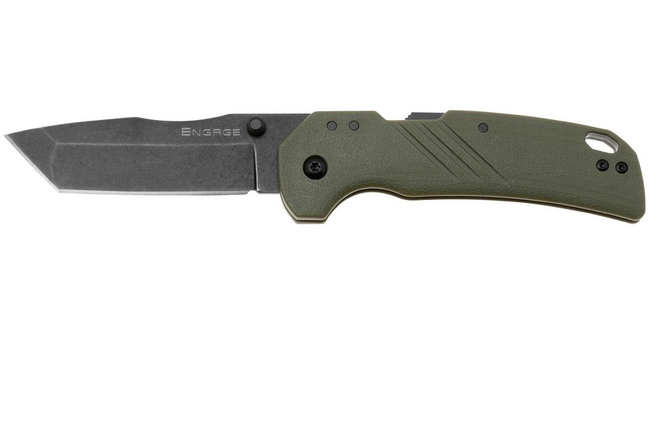 Cold Steel Engage Tanto FL-30DPLT-BG Blackwashed 4116SS, OD Green GFN, zakmes