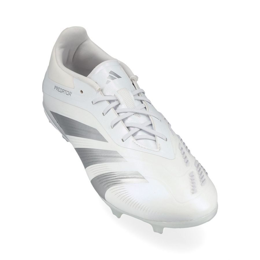 adidas Predator Elite FG Pearlized - Blanc/Argenté Enfant