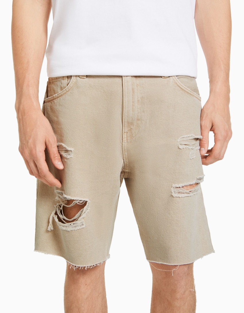 Bermuda jeans rasgada