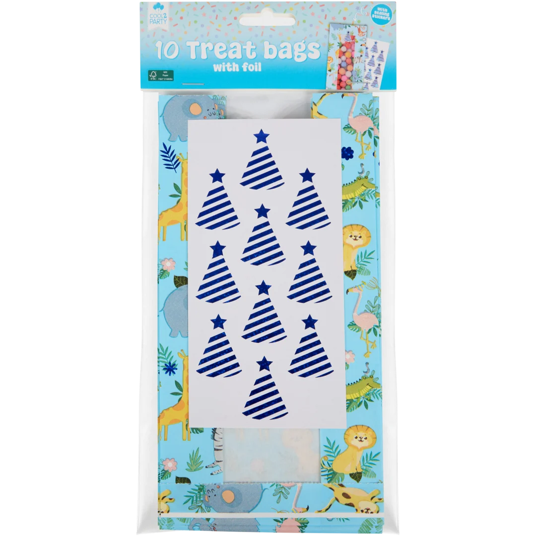 Cool2Party traktatiezakjes met stickers 10 stuks | diverse dessins