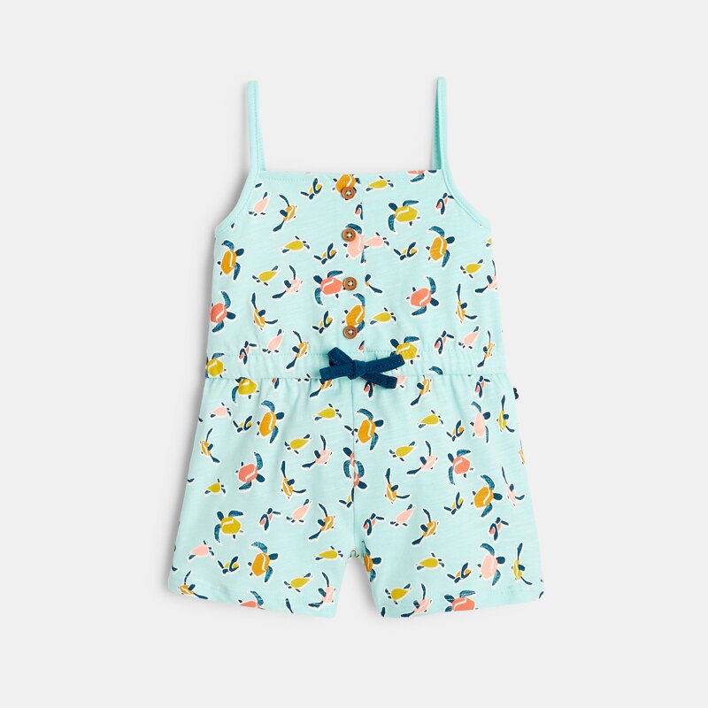 Combi courte à bretelles bébé fille Gris ou noir