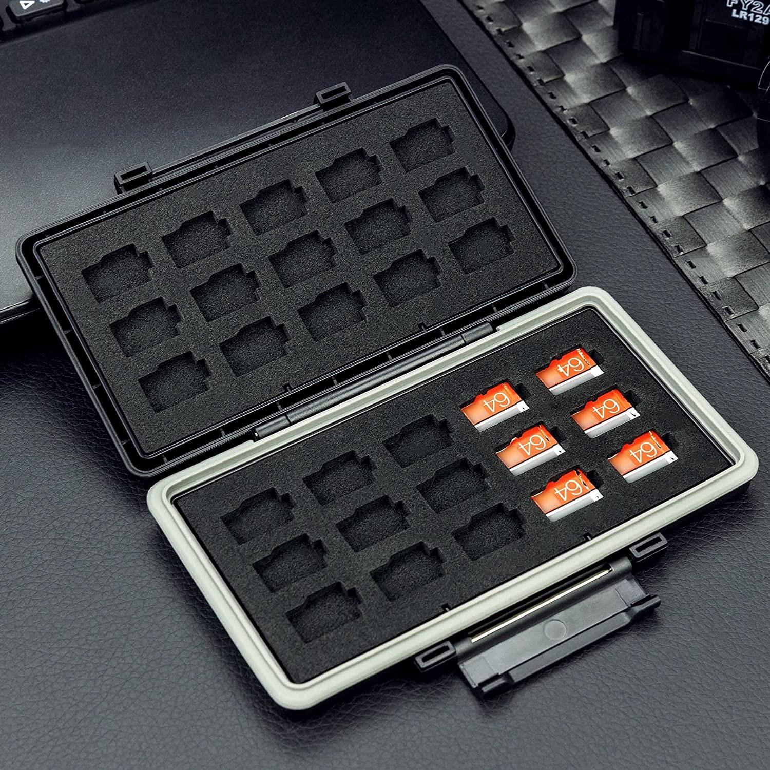 Micro SD Speicherkarte Aufbewahrungsbox für 30 Speicherkarten - Schwarz