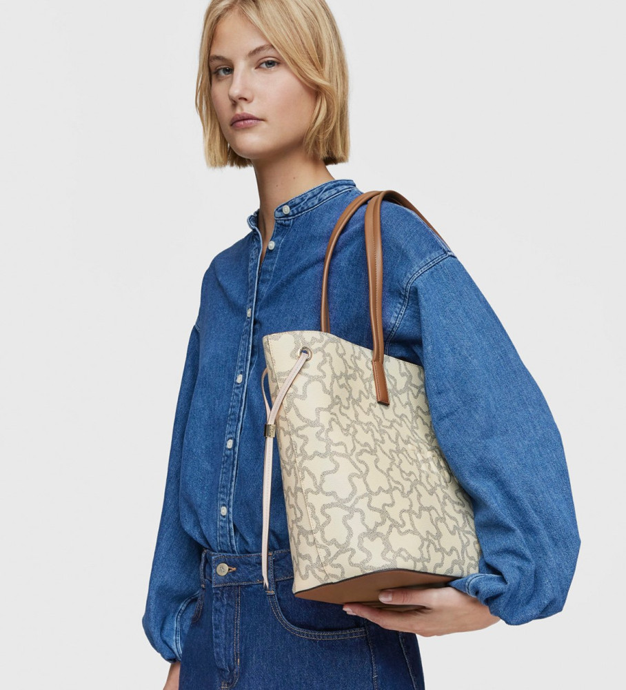 Bolsa Tote Grande Bege Tous Kaos Icon
