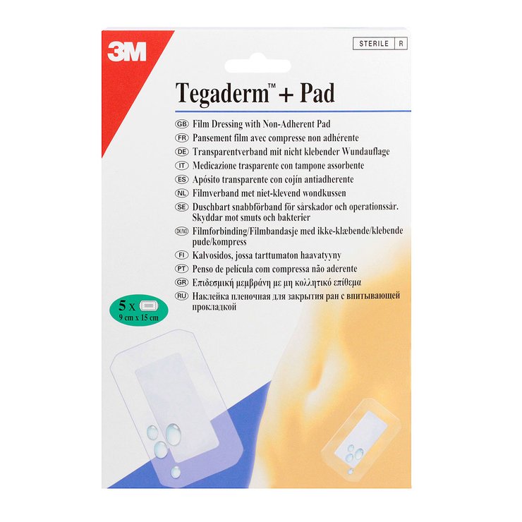 Tegaderm + Pad pansement imperméable 9cm x 15cm (5 pansements imperméables)
