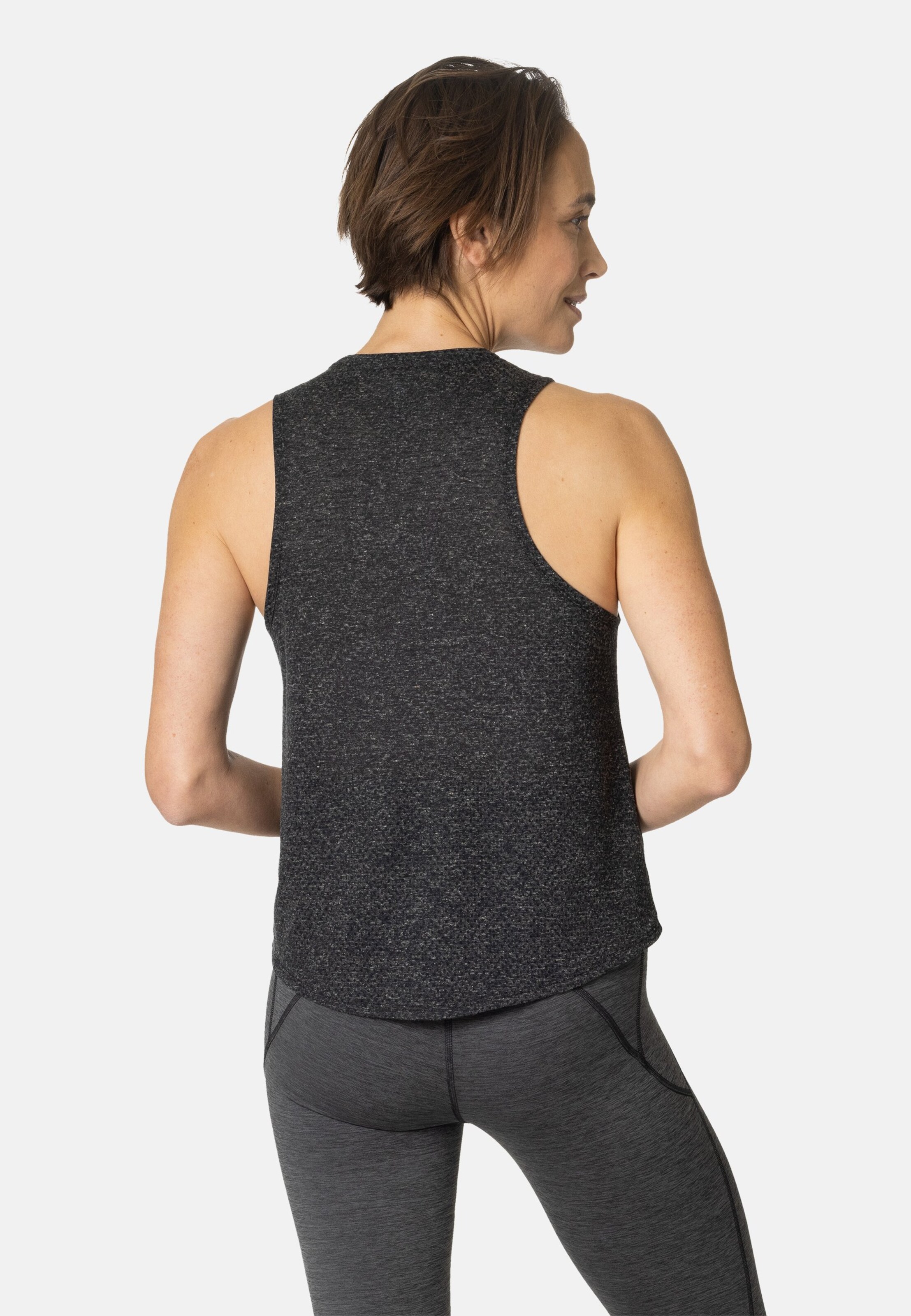 Active 365 Linencool Tanktop mit Rundhalsausschnitt in black melange