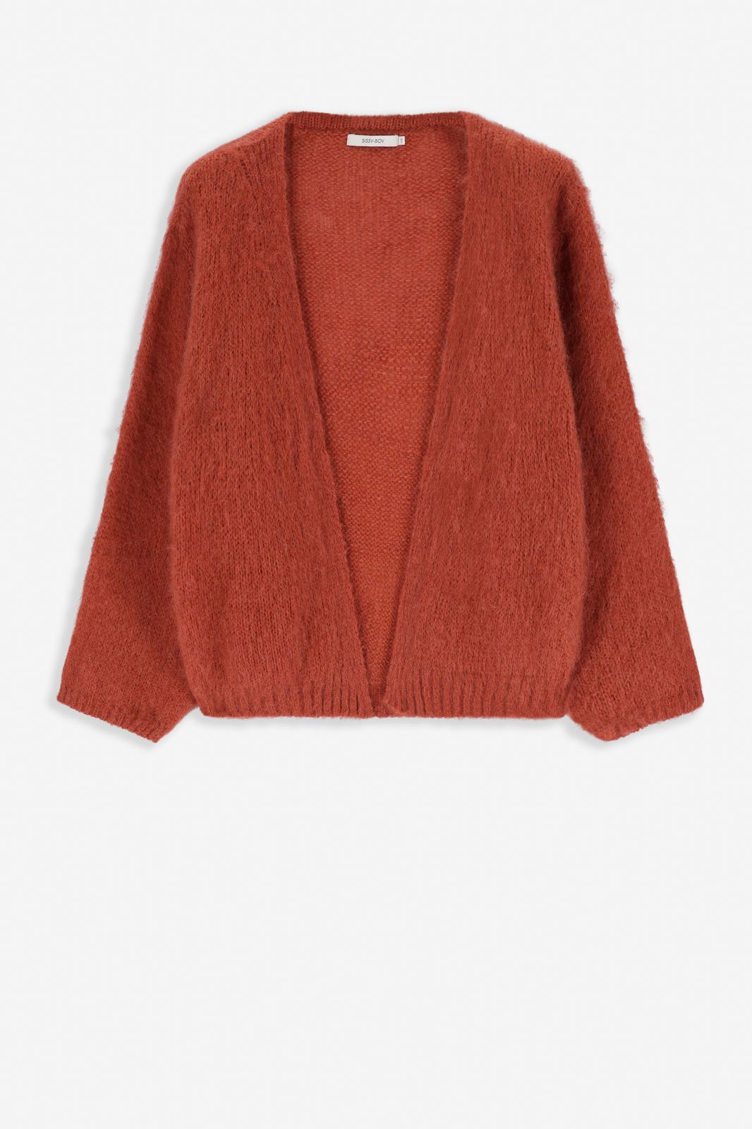 Donkerrood zacht gebreid vest