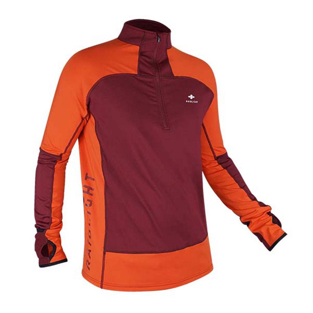 Raidlight WINTERTRAIL - Maillot Homme bordeaux/neo red