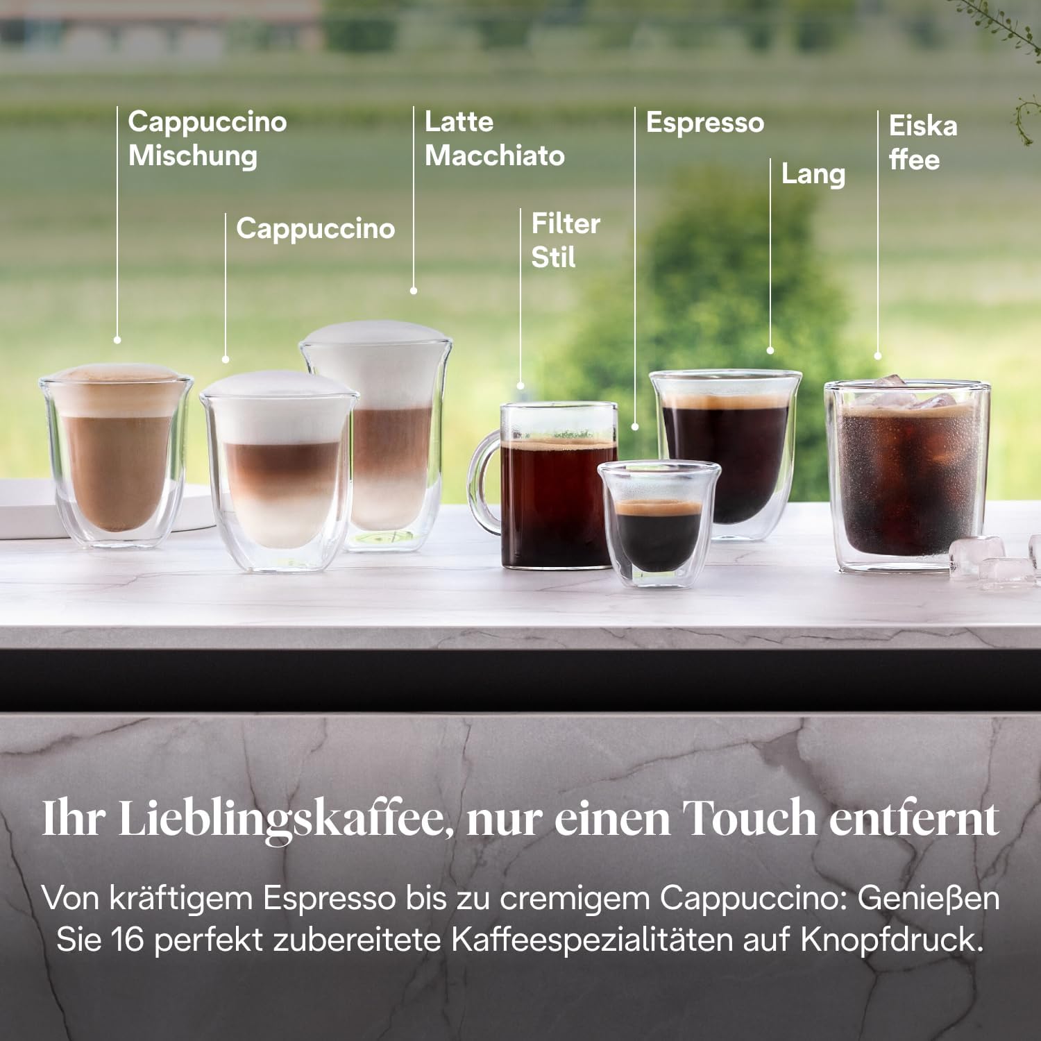 De'Longhi Rivelia - Perfetto Kaffeevollautomat mit LatteCrema-Milchaufschäumer, 16 One-Touch-Getränke, farbiges Touch-Display, austauschbare Bohnenbehälter, Grau (EXAM440.55.G)