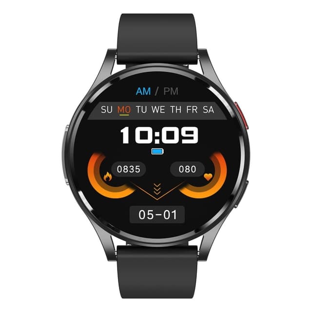 1,43-tommer AMOLED Skærm Smartwatch – EKG, Pulsmåler, Bluetooth-opkald – Sort