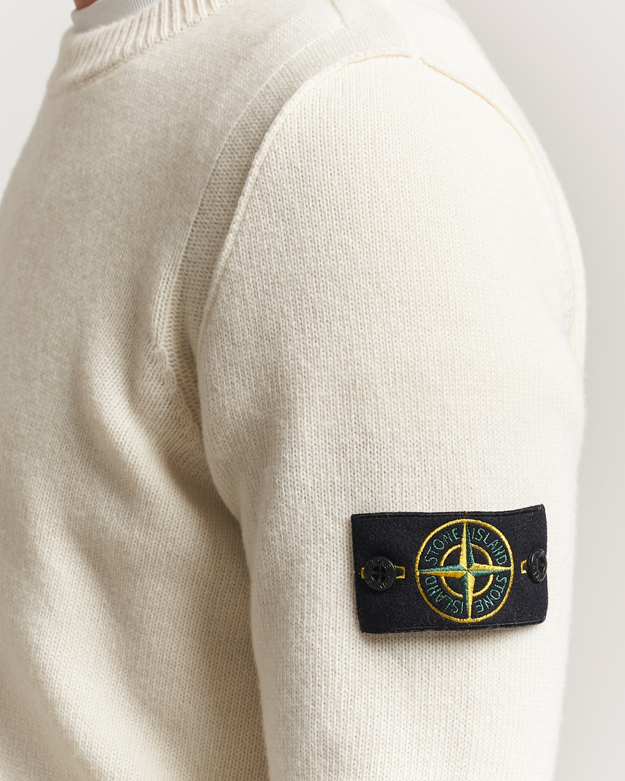 Stone Island Knitted Lambswool Crew Neck Ivory