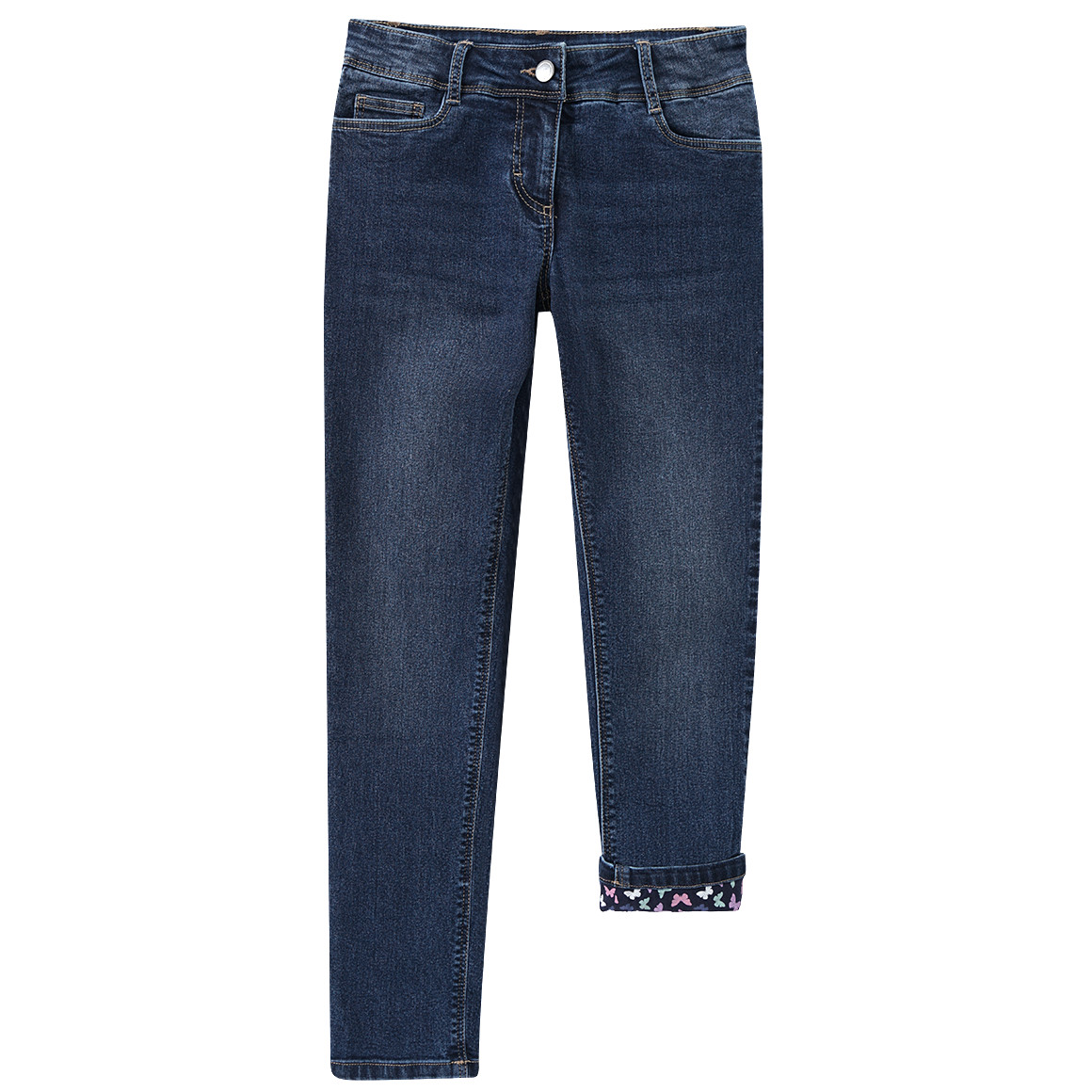 Yigga Mädchen Thermo-Jeans im Slim-Design dunkelblau