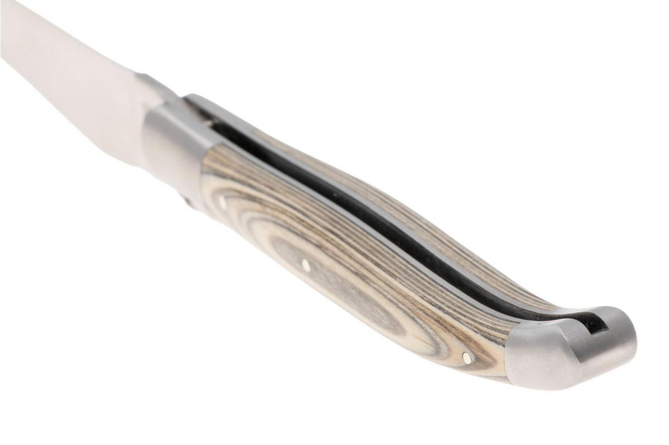 Laguiole en Aubrac Khaki Pakkawood, Matt Bolsters, zakmes, 12 cm