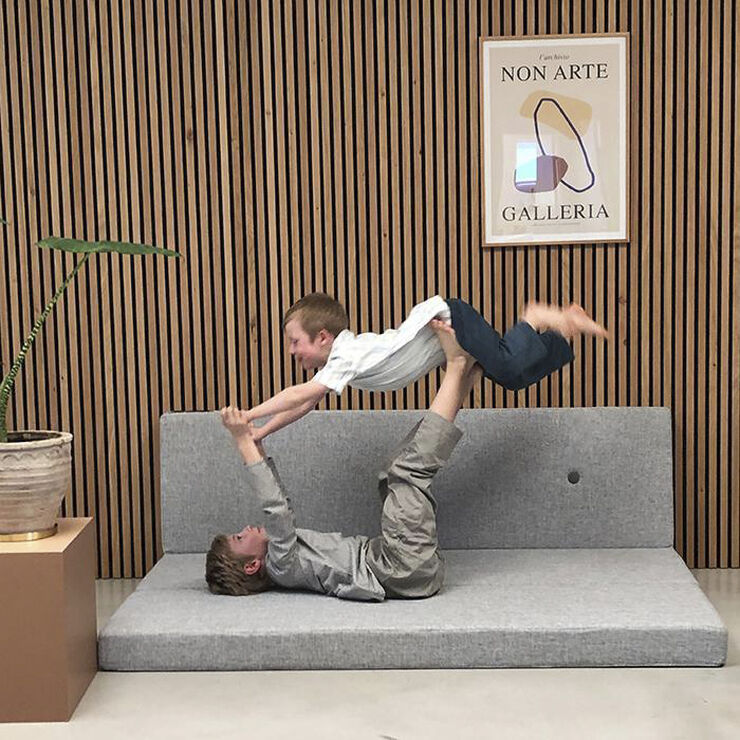 by KlipKlap KK 3 fold madras XL 200 cm Grå m. grå knap