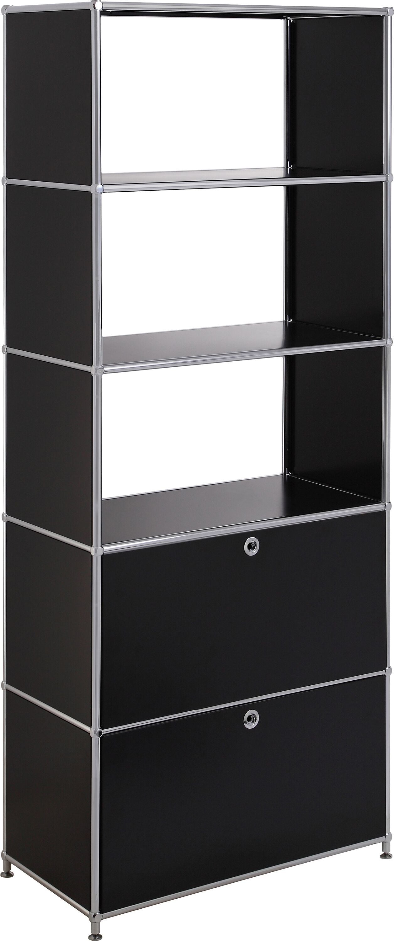 FLEXCUBE Regal - Schwarz / B: 77.0 cm x T: 40.0 cm x H: 193.0 cm