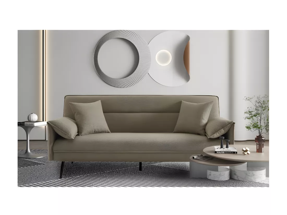Canapé 3 places convertible beige collection SILAS