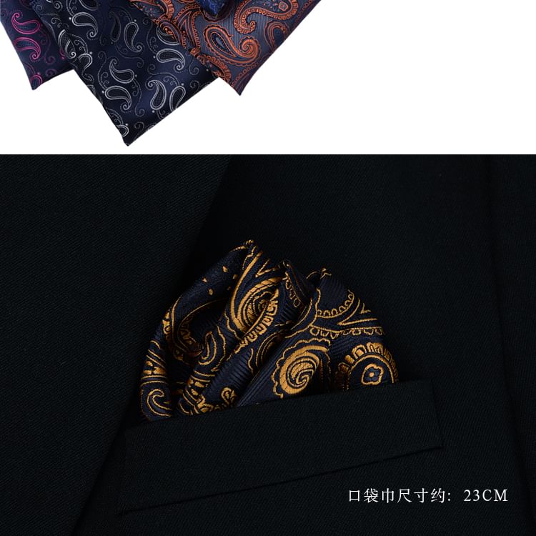 Prodigy - Set: Vlinderdas met patroon + Pochet + Stropdas + Stropdasspeld met veren + Herten reversspeld
