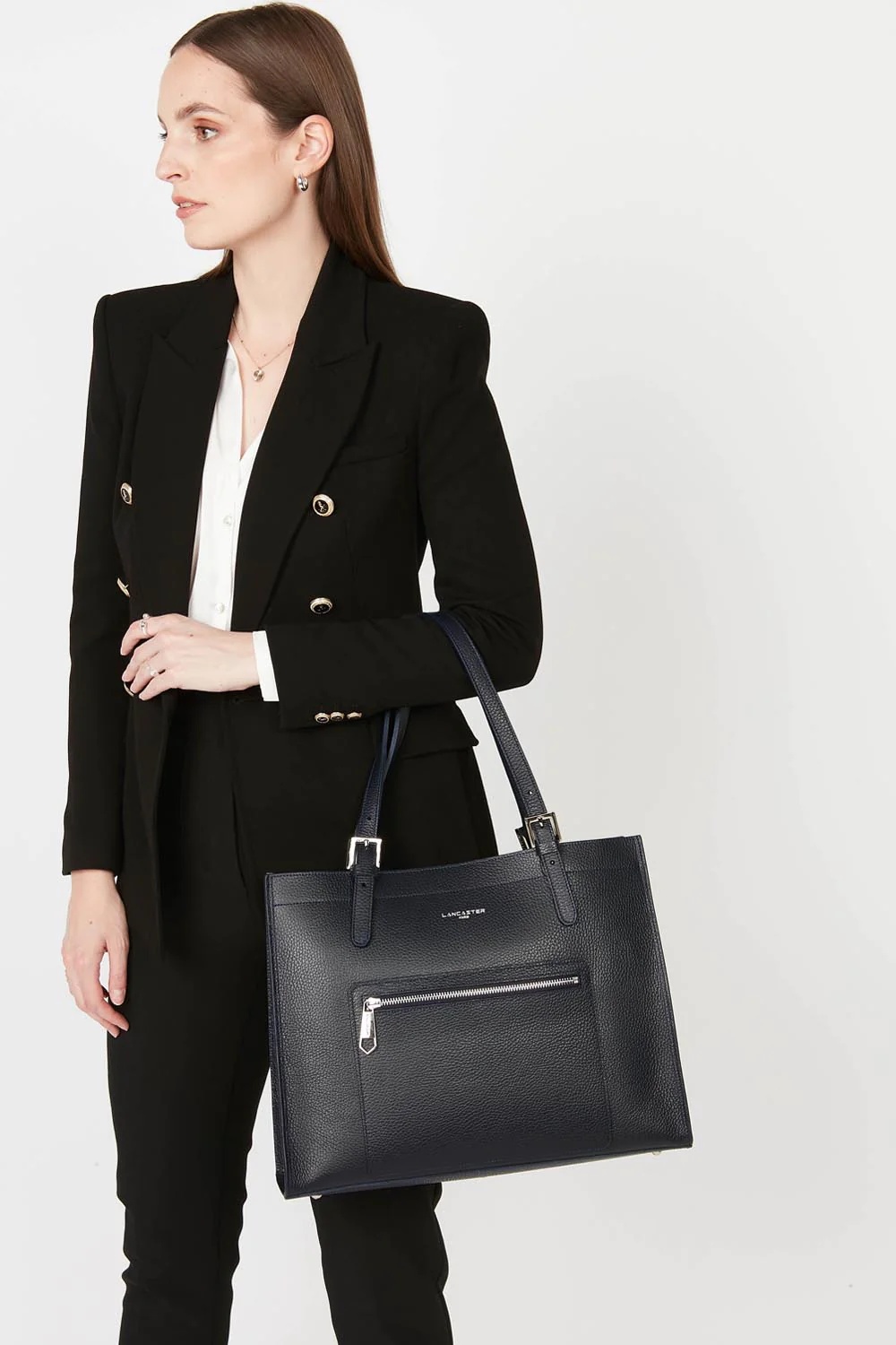 Foulonné Double-Grand sac cabas épaule