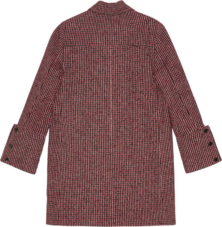 Ganni Woollen Check Midi Jacket Racing red
