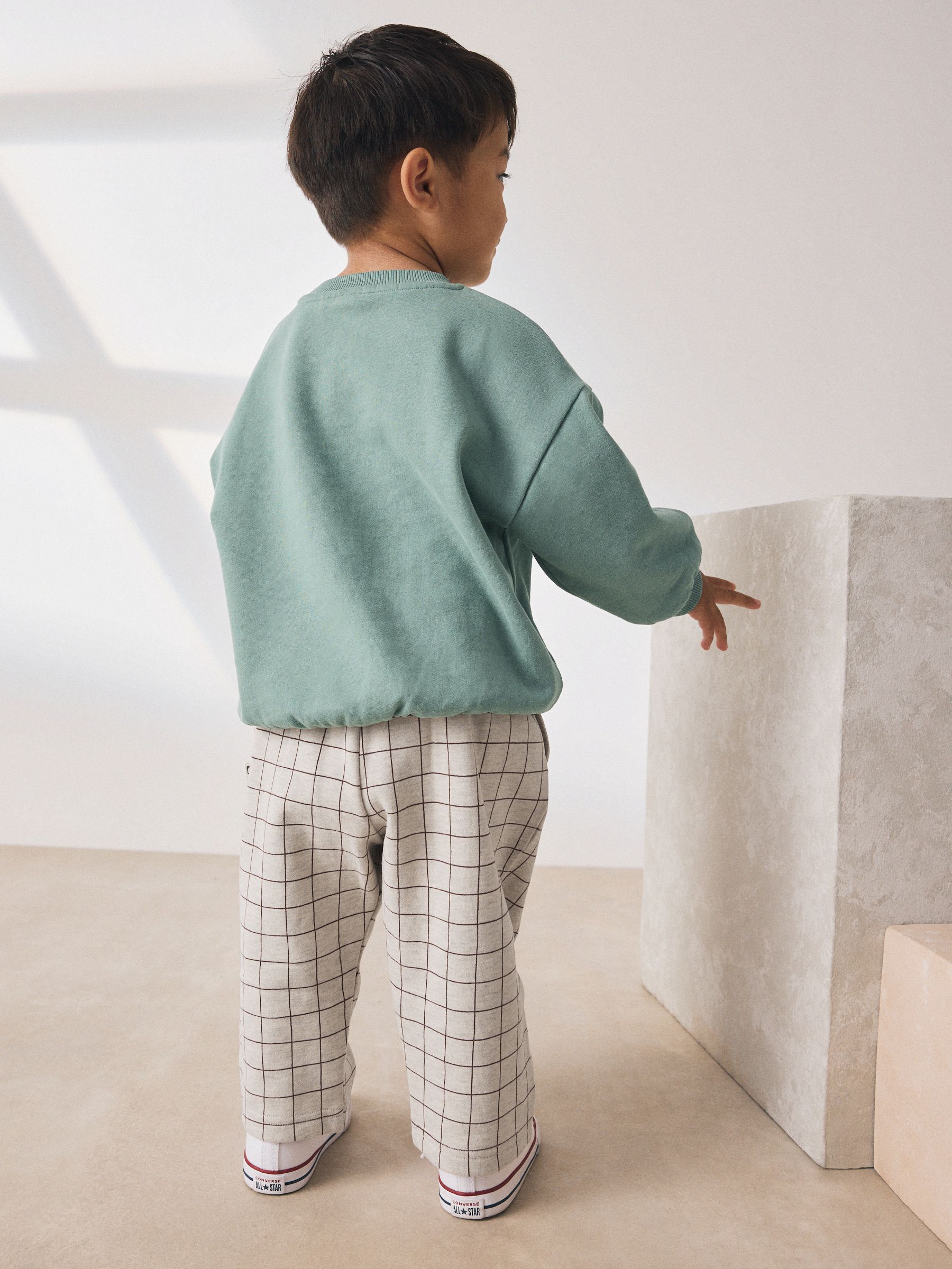 Blauw met beren - Set met sweatshirt en joggingbroek met strepen (3mnd-7jr)