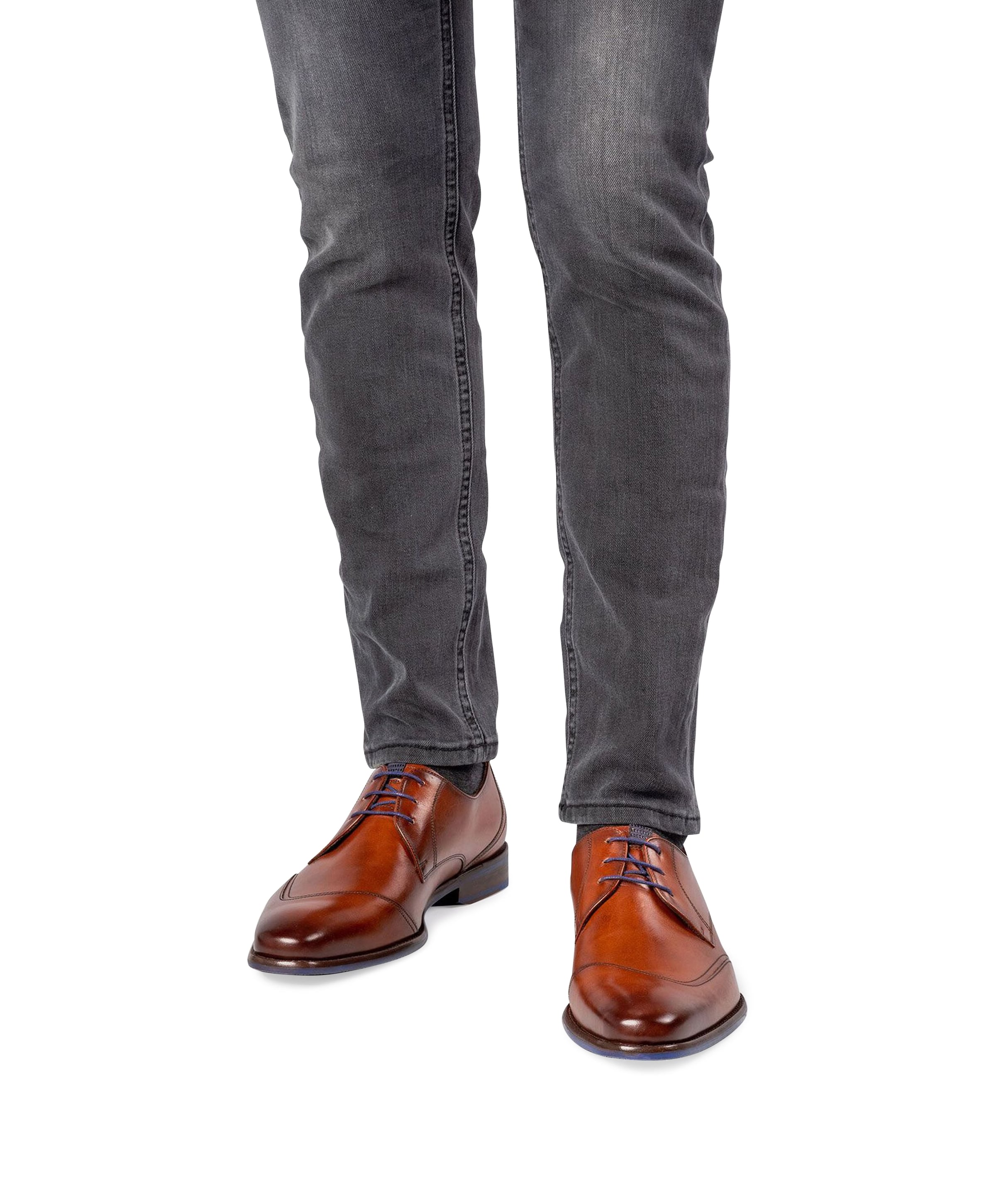 Floris van Bommel heren veterschoenen bruin