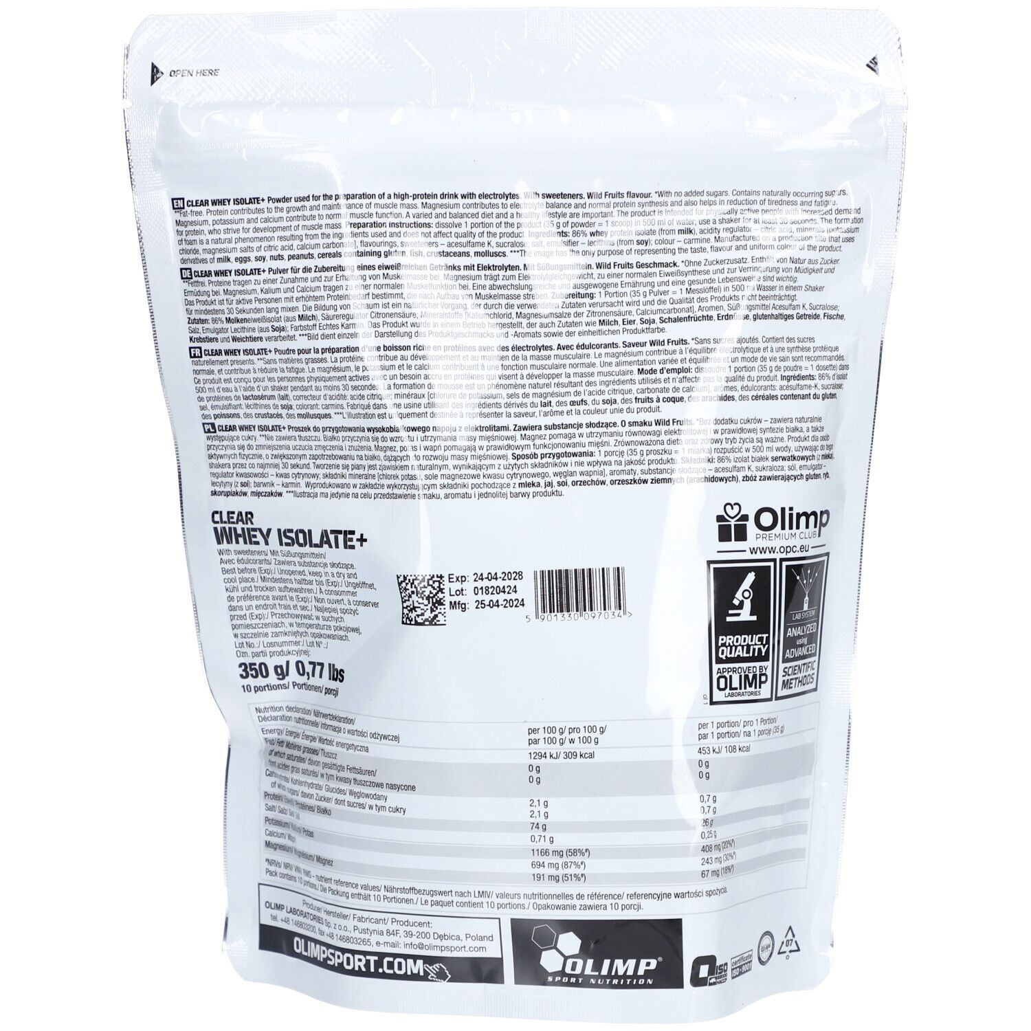 OLIMP Clear Whey Isolate+ wild fruits