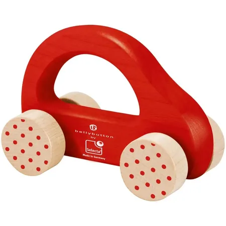 Selecta bellybutton: Kleiner Flitzer, Greifling aus Holz, Rot, 10cm