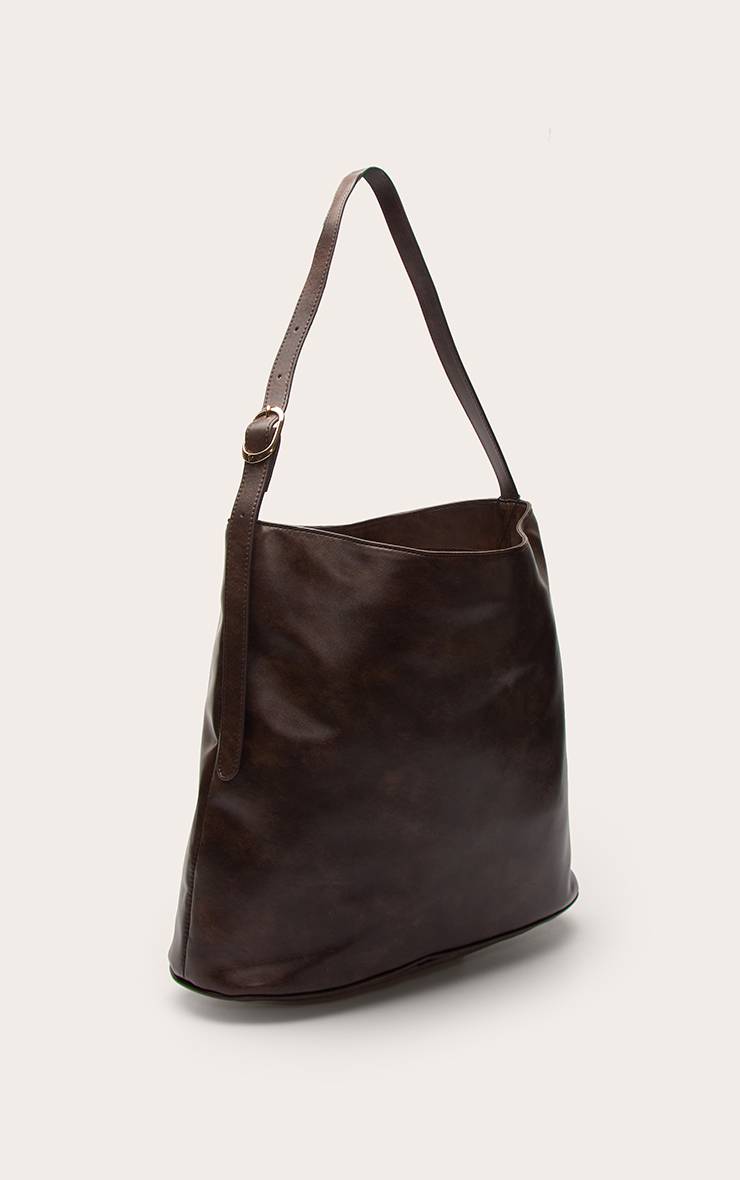 Marron Sac Cabas À Sangle Boucle En Synthétique Vieilli