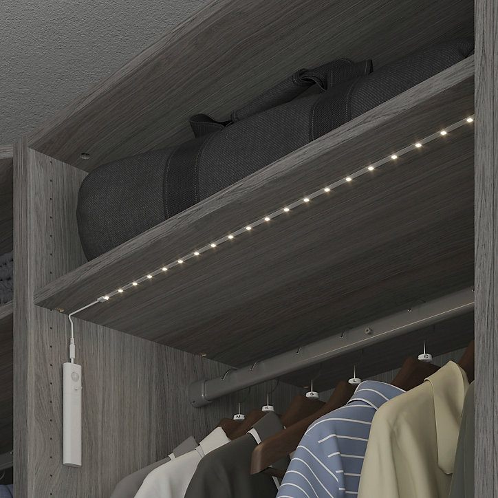 Ruban lumineux à détection Lacerda LED intégrée blanc neutre IP20 300lm 4.5W L.300cm blanc GoodHome