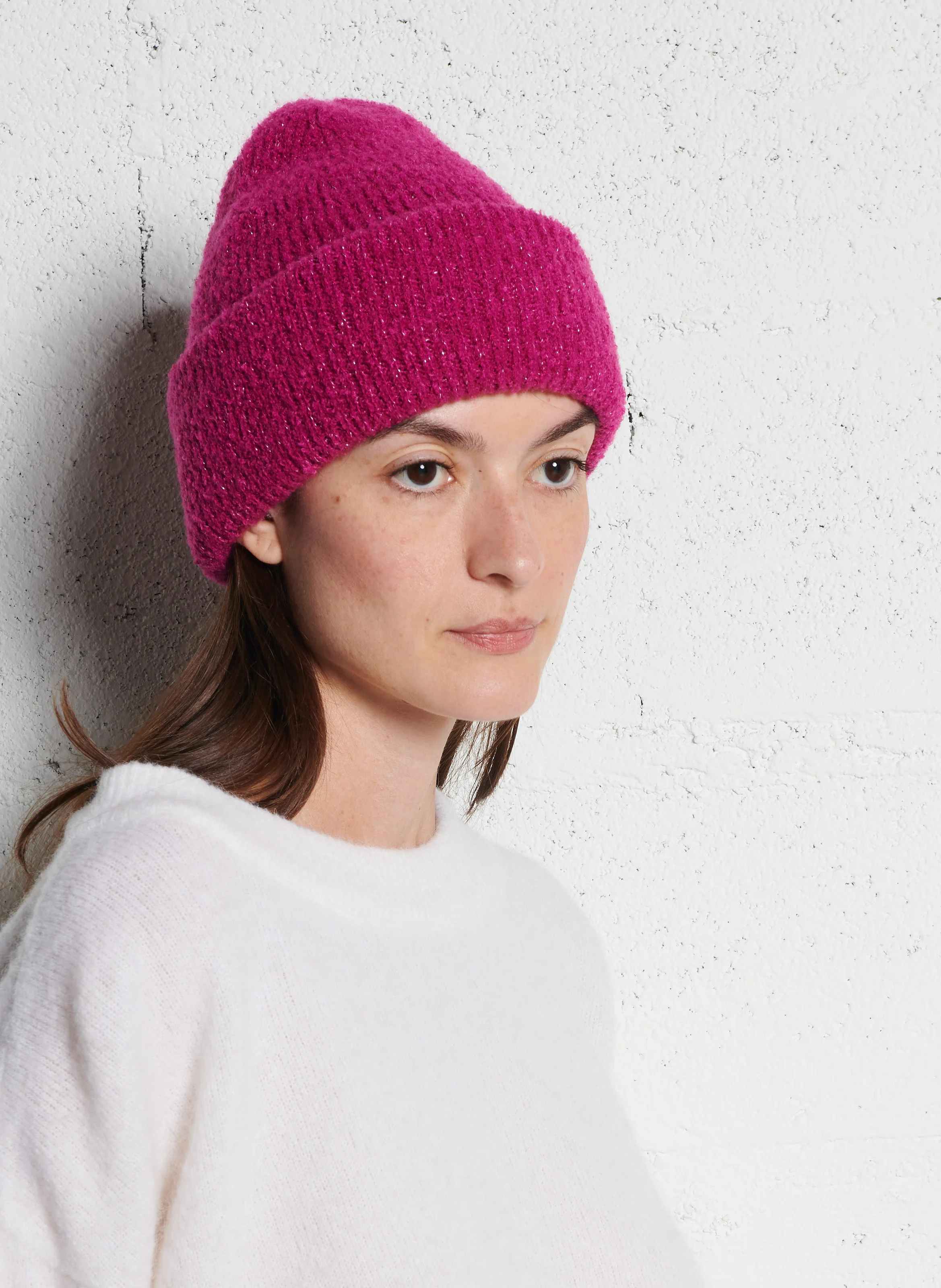 PYRON - Bonnet en maille côtelé | Violet