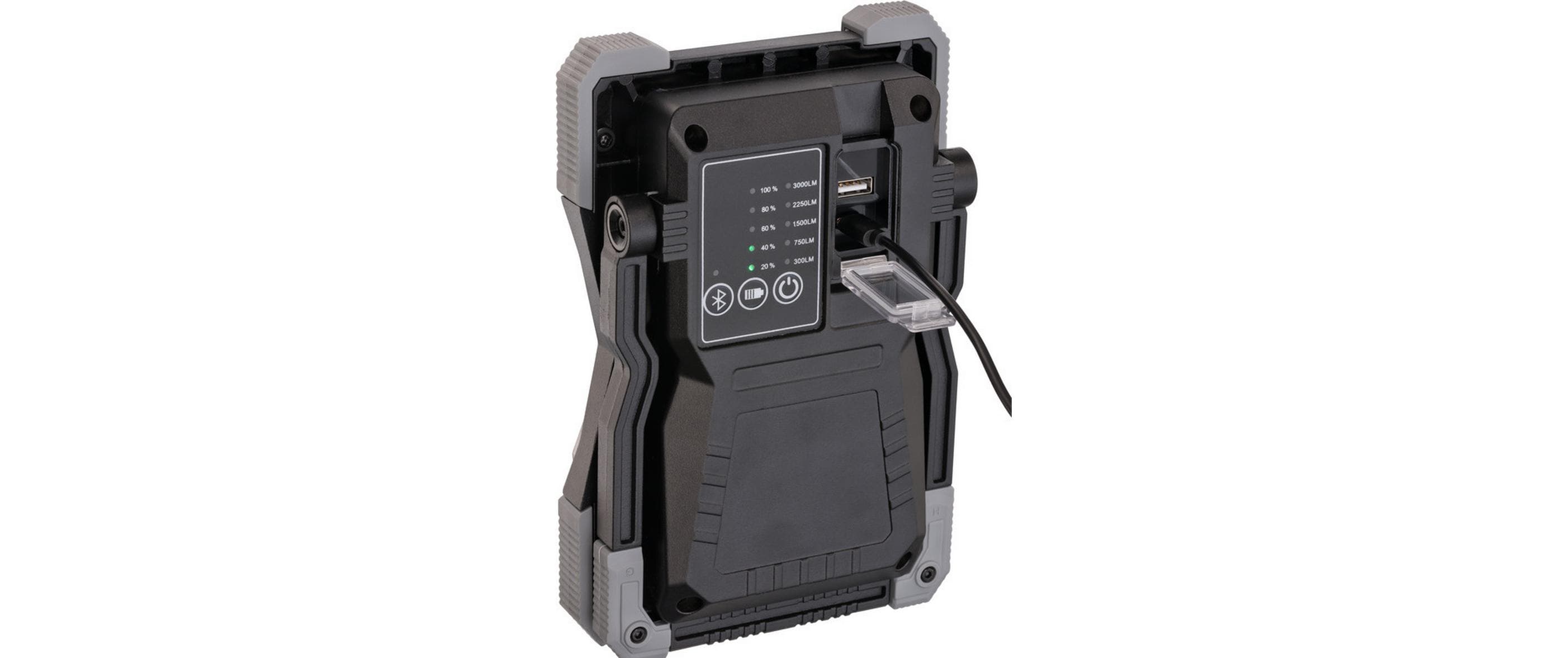 Akku Scheinwerfer LED 30 W inkl. Bluetooth LautsprecherLED Scheinwerfer mit Akku 30 W