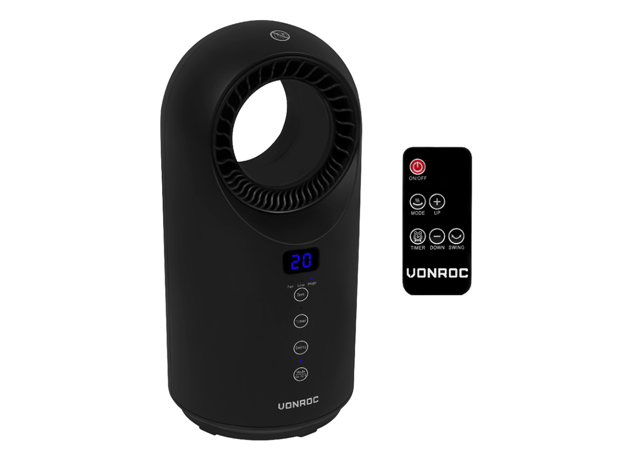 Vonroc 1500 watt Bladeless elektrische kachel - Black