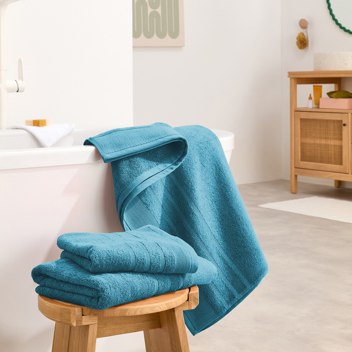 LA REDOUTE INTERIEURS<br>Conjunto de 2 toalhas felpudas 600 g/m², Zavara