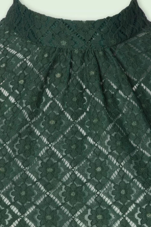 King Louie Phoebe Artiste Lace top in amazone groen