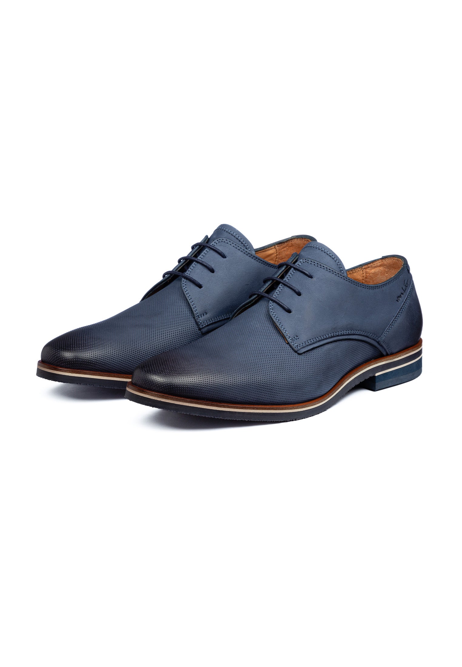 Blauw nubuck Amalfi veterschoen