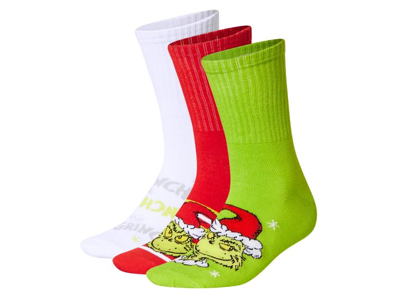 3 Paar kerstsokken The Grinch