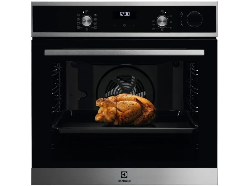 Electrolux SteamCrisp 700 EOC5E70X - Ovn - til indbygning - niche - bredde: 56 cm - dybde: 55 cm - højde: 57.8 cm - med selv-rengøring - Klasse A - rustfrit stål