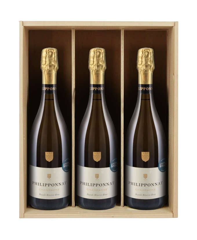 Champagne Philiponnat - 3 bouteilles & caisse bois