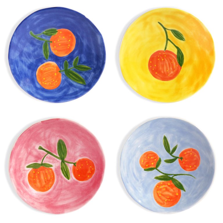 &klevering Orange gebaksbordje Ø16 set van 4