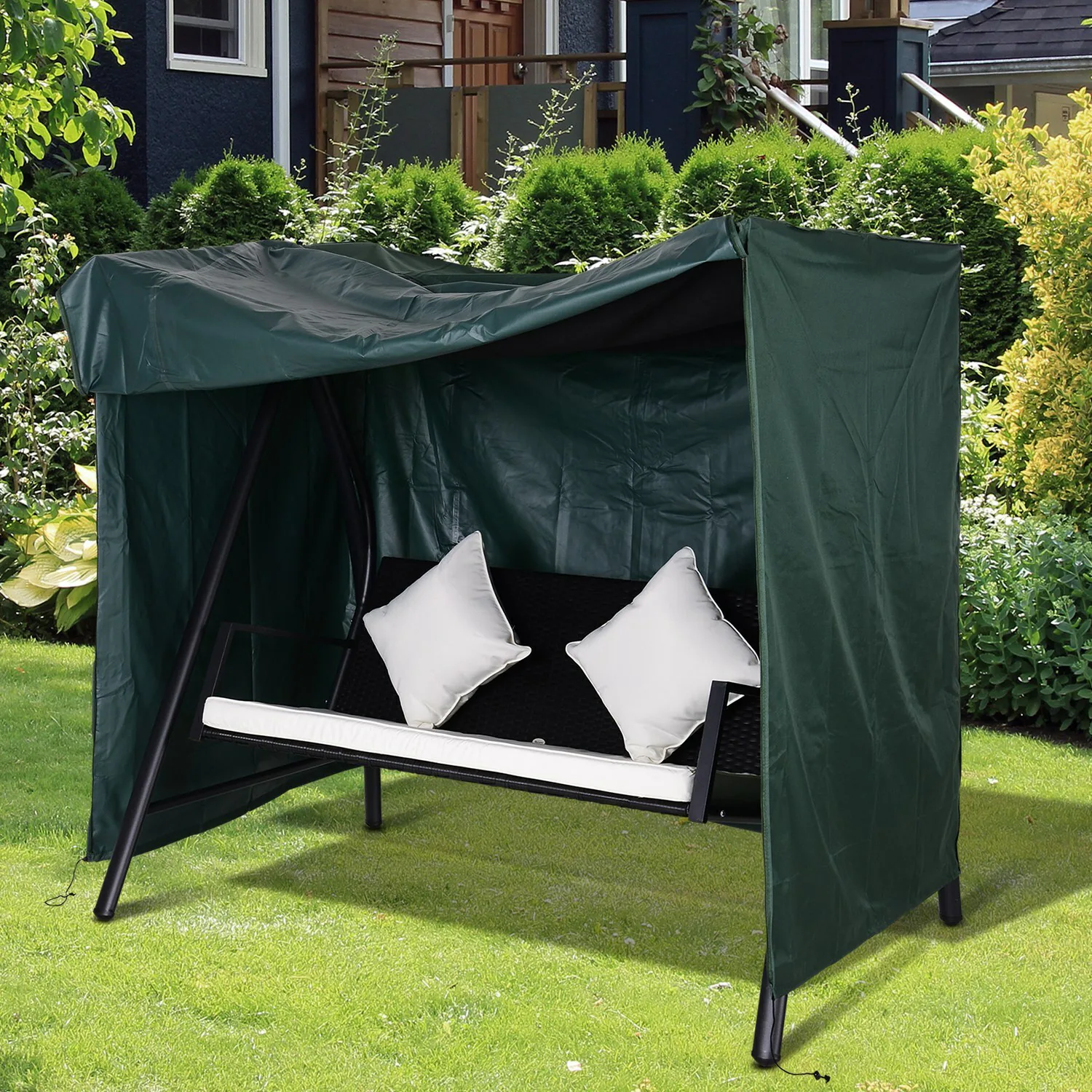 Outsunny Abdeckung für Hollywoodschaukel dunkelgrün 177 x 114 x 152 cm (LxBxH)
