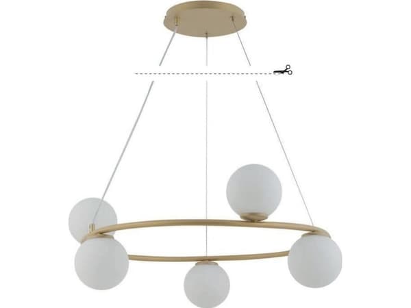 Sigma hengelampe Modernistisk lampe GAMA KOŁO Sigma 5-lys gull