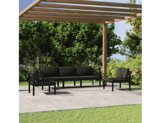 VIDAXL - Salon extérieur Salon de jardin 5 pcs avec coussins aluminium anthracite