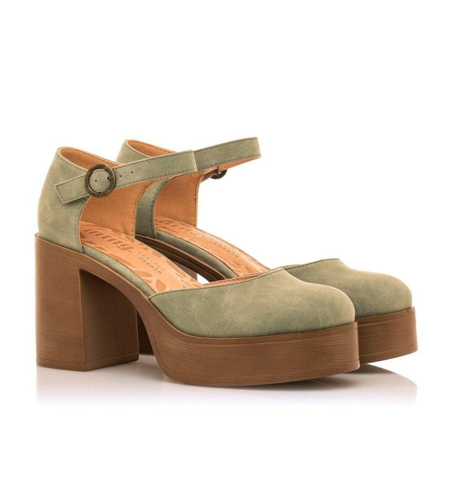Sapatos Mustang Sixties Verdes - Altura do Salto 8cm -